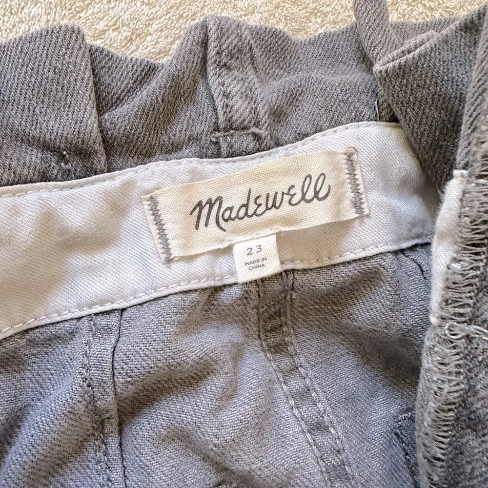 Madewell Gray Snap Denim Paperbag Shorts Sz 23 - Picture 5 of 5